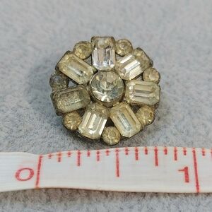 Antique Metal Rhinestone Button Collector